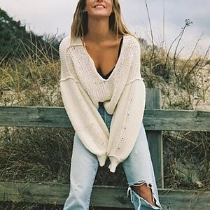 Free People we the free Sea Bright crop light pistachio Lime sweater Sz small